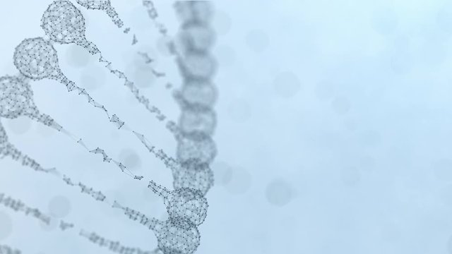 rotating plexus DNA chain - light blue version.