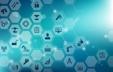 Engineering vector: digitalisation, technology, innovation - abstract concept