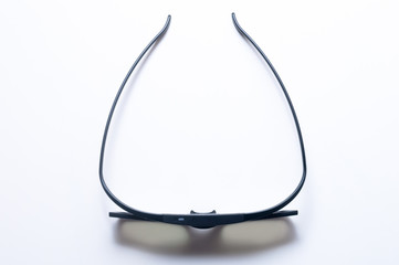 Modern 3D movie glasses. High-quality 3D cinema glasses isolated on white