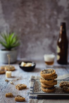 Beer and pecorino cheese biscuits