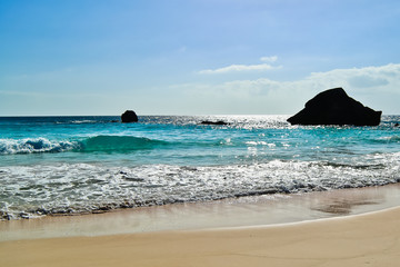 scenic view of horseshoe bay beach bermuda