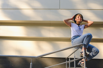 Young hipster woman relaxing