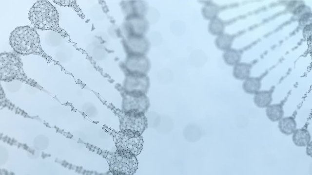 two rotating plexus DNA chains - light blue version.