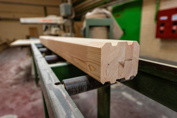 Wooden beam in production