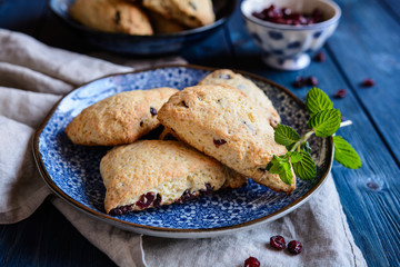 Homemade Irish Scones with cranberries