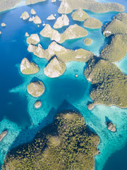 Aerial of Lagoon and Islands in Wayag, Raja Ampat