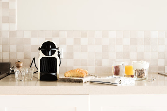 breakfast, with coffee machine