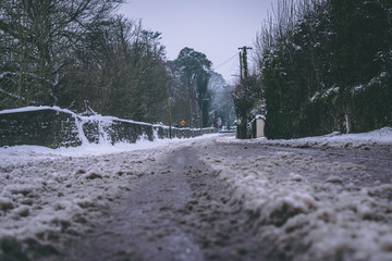 Roads barely usable in the aftermath of Storm Emma, also known as the Beast from the East, which...