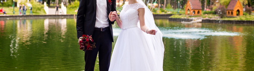 Bride and groom on wedding day