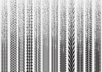 Tire tracks of various vehicles