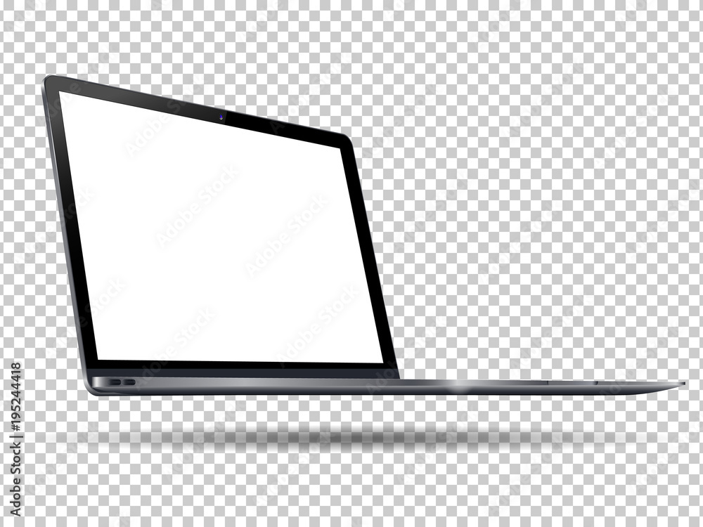 Aufkleber realistic laptop with blank screen to present your application and web - design. realistic laptop. i