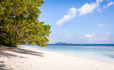 Sandy beach on Silhouette island, Seychelles