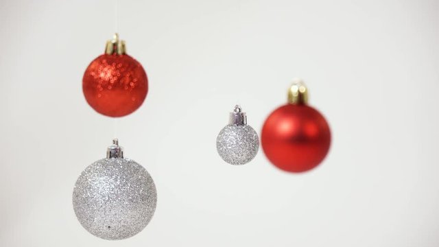 Red and silver Christmas balls