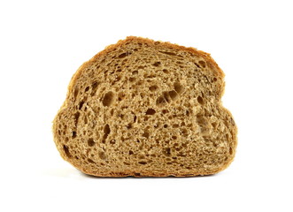 slices of black bread isolated on white background