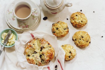 Homemade Irish soda bread biscuits / St . Patrick day food