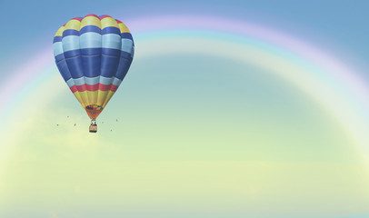 mongolfiera nell'arcobaleno