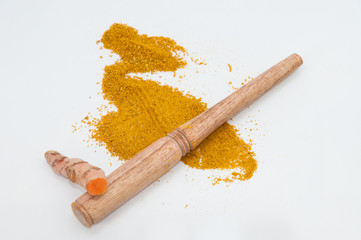 Turmeric in phitotherapy, nutrition, and in natural medicine in powder, tablet and pills