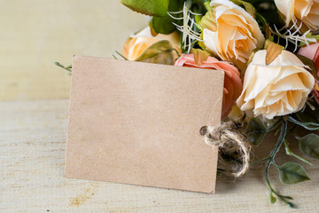 flower and tag for your text vintage style, valentine concept
