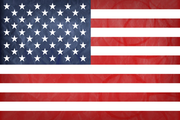 American flag with vintage look on paper background