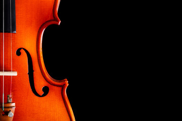 Violin On Black Background