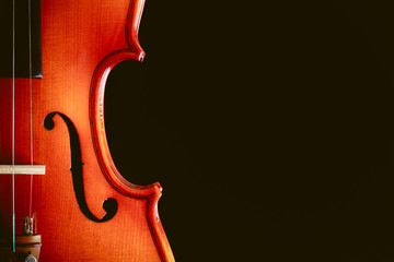 Violin On Black Background