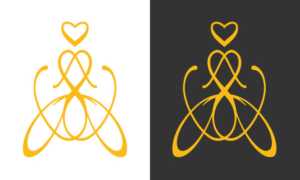 Ein Logo mit Honigbienen f&uuml;r Imker