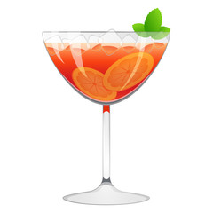 Tropical cocktail with orange slices