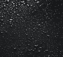 Water drops on a black gloss surface