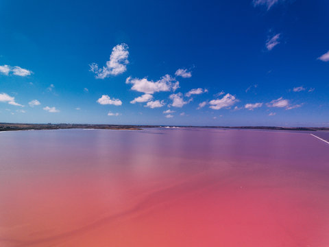 Aerial shoot of salt lake