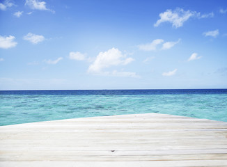 Fototapeta na wymiar Maldives over water bungalow view