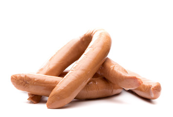 Large Sausage on a White Background