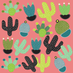 Desert Illustration with Cacti