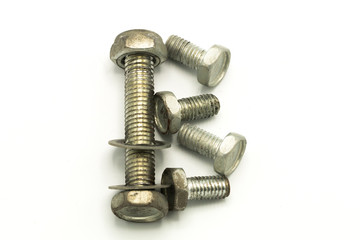 B from the English alphabet of nut, isolated on white background, front view from the top, technical cost-up.