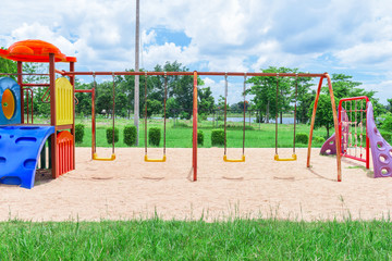 Modern children playground in park