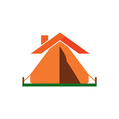 Roof Camping Logo Icon Design