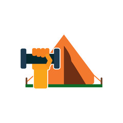 Gym Camping Logo Icon Design