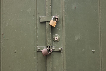 Door with padlock