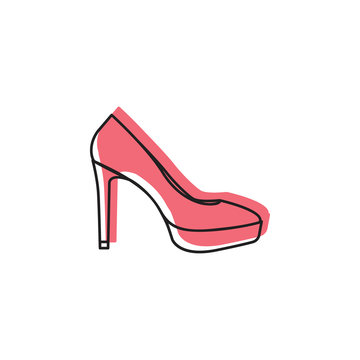 Womans boot icon. Doodle illustration of Womans boot vector icon for web and advertising