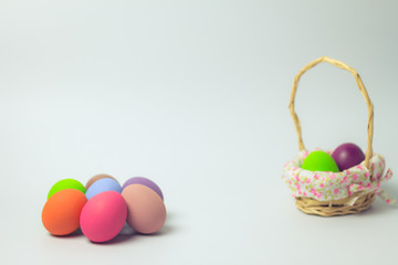 Easter eggs multicolor with white background.
