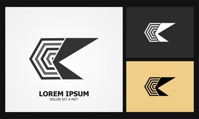 letter ck geometric logo