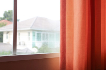 Fototapeta na wymiar Close up of window in the morning.