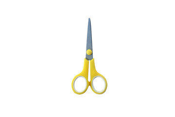 Isolated yellow scissors on white background