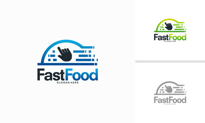 Fast Food logo designs concept vector, Fast Delivery Food logo template vector