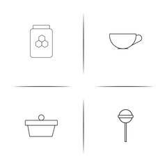 Food And Drink simple linear icon set.Simple outline icons