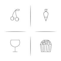 Food And Drink simple linear icon set.Simple outline icons