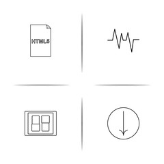 Files And Folders, Sign simple linear icon set.Simple outline icons