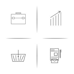 Business simple linear icon set.Simple outline icons