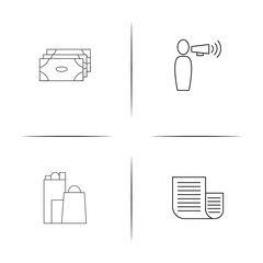 Business simple linear icon set.Simple outline icons