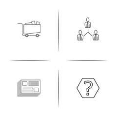 Business simple linear icon set.Simple outline icons