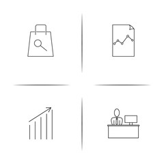 Business simple linear icon set.Simple outline icons